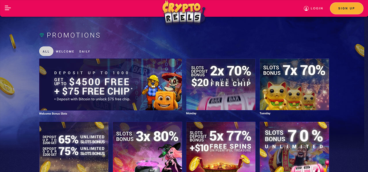 CryptoReels Casino Screenshot